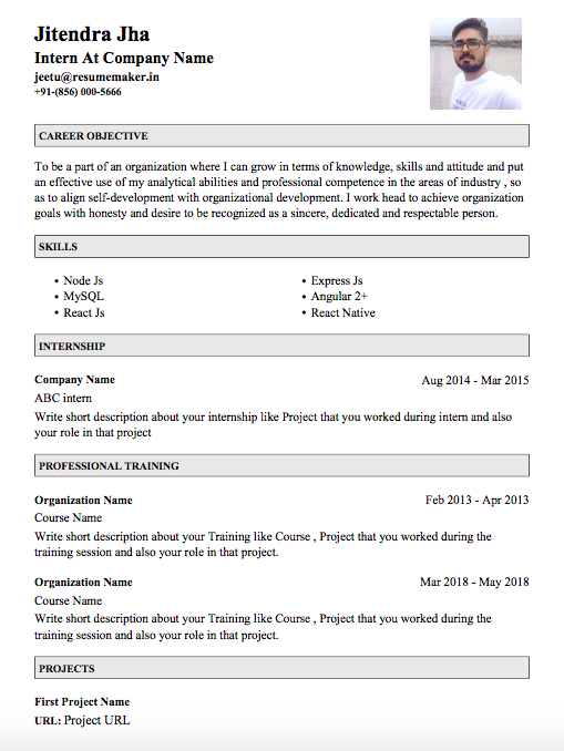 resume maker free for job